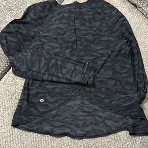 Lululemon Black Camo Long Sleeve Top